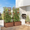 image:imageVINGLI 71 H Metal Raised Garden Bed with Trellis Outdoor Planter Box for Climbing Vegetables Fruits and Flowers Privacy Screen for Backyard Patio Balcony Brown