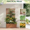 image:imageVINGLI 71H Metal Raised Garden Bed with Trellis Outdoor Planter Box for Climbing Vegetables Fruits and Flowers Privacy Screen for Backyard Patio Balcony Brownbrown