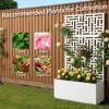 image:imageVINGLI 71H Metal Raised Garden Bed with Trellis Outdoor Planter Box for Climbing Vegetables Fruits and Flowers Privacy Screen for Backyard Patio Balcony Brownwhite