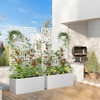 image:imageVINGLI 71H Metal Raised Garden Bed with Trellis Outdoor Planter Box for Climbing Vegetables Fruits and Flowers Privacy Screen for Backyard Patio Balcony Brownwhite