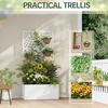 image:imageVINGLI 71H Metal Raised Garden Bed with Trellis Outdoor Planter Box for Climbing Vegetables Fruits and Flowers Privacy Screen for Backyard Patio Balcony Brownwhite
