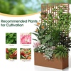 image:imageVINGLI 71H Metal Raised Garden Bed with Trellis Outdoor Planter Box for Climbing Vegetables Fruits and Flowers Privacy Screen for Backyard Patio Balcony Brownbrown
