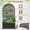 image:imageVINGLI 71H Metal Raised Garden Bed with Trellis and Wheels Outdoor Planter Box with Drainage Holes for Climbing Plants Vegetables and Vines Privacy Screen for Patio Backyard and Balcony Black