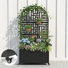 image:imageVINGLI 71H Metal Raised Garden Bed with Trellis and Wheels Outdoor Planter Box with Drainage Holes for Climbing Plants Vegetables and Vines Privacy Screen for Patio Backyard and Balcony Black