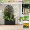 image:imageVINGLI 71H Metal Raised Garden Bed with Trellis and Wheels Outdoor Planter Box with Drainage Holes for Climbing Plants Vegetables and Vines Privacy Screen for Patio Backyard and Balcony Black