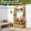 image:imageVINGLI 72 in Raised Garden Bed with Trellis amp Hanging Roof Wooden Elevated Planter Box with Drainage Holes for Outdoor Climbing Plants Vegetables Flowers Patio Yard Balcony Teak Color