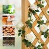 image:imageVINGLI 72 in Raised Garden Bed with Trellis amp Hanging Roof Wooden Elevated Planter Box with Drainage Holes for Outdoor Climbing Plants Vegetables Flowers Patio Yard Balcony Teak Color