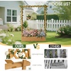 image:imageVINGLI 72 in Raised Garden Bed with Trellis amp Hanging Roof Wooden Elevated Planter Box with Drainage Holes for Outdoor Climbing Plants Vegetables Flowers Patio Yard Balcony Teak Color