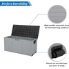 image:imageVINGLI 75 Gallon Outdoor Storage Box Patio Deck Box Furniture with Rolling Wheels Plastic Storage Containers with Lockable Design For Garden Yard Balcony All BlackBlack