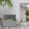 image:imageVINGLI 75 Gallon Outdoor Storage Box Patio Deck Box Furniture with Rolling Wheels Plastic Storage Containers with Lockable Design For Garden Yard Balcony All BlackGrey