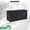 image:imageVINGLI 75 Gallon Resin Outdoor Deck Box 75 Gallon Patio Storage Box with Side Handles Lockable Storage Containers for Patio Furniture Cushions Pool Accessories Garden Tools BlackFull Black