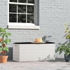 image:imageVINGLI 75 Gallon Resin Outdoor Deck Box 75 Gallon Patio Storage Box with Side Handles Lockable Storage Containers for Patio Furniture Cushions Pool Accessories Garden Tools BlackWhite