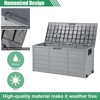 image:imageVINGLI 75 Gallon Resin Outdoor Deck Box 75 Gallon Patio Storage Box with Side Handles Lockable Storage Containers for Patio Furniture Cushions Pool Accessories Garden Tools BlackGrey