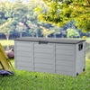 image:imageVINGLI 75 Gallon Resin Outdoor Deck Box 75 Gallon Patio Storage Box with Side Handles Lockable Storage Containers for Patio Furniture Cushions Pool Accessories Garden Tools BlackBlack