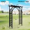 image:imageVINGLI 85in Wooden Arbor Wedding Arch for Ceremony Wood Trellis for Plant Climbing Christmas Decor Pergola for Garden Backyard Lawn BlackBlack