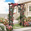image:imageVINGLI 85in Wooden Arbor Wedding Arch for Ceremony Wood Trellis for Plant Climbing Christmas Decor Pergola for Garden Backyard Lawn BlackBlack