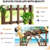 image:imageVINGLI 85in Wooden Arbor Wedding Arch for Ceremony Wood Trellis for Plant Climbing Christmas Decor Pergola for Garden Backyard Lawn BlackCarbonized Wood