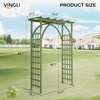 image:imageVINGLI 85in Wooden Arbor Wedding Arch for Ceremony Wood Trellis for Plant Climbing Christmas Decor Pergola for Garden Backyard Lawn BlackOlive Green