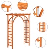 image:imageVINGLI 85in Wooden Arbor Wedding Arch for Ceremony Wood Trellis for Plant Climbing Christmas Decor Pergola for Garden Backyard Lawn BlackTeak