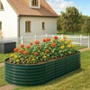 image:imageVINGLI 8x4x2ft Galvanized Raised Garden Beds Oval Planter Boxes Outdoor Raised Garden Bed for Gardening Easy Assembly Planter Boxes for Vegetables GreenGreen
