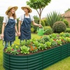 image:imageVINGLI 8x4x2ft Galvanized Raised Garden Beds Oval Planter Boxes Outdoor Raised Garden Bed for Gardening Easy Assembly Planter Boxes for Vegetables GreenGreen