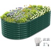 image:imageVINGLI 8x4x2ft Galvanized Raised Garden Beds Oval Planter Boxes Outdoor Raised Garden Bed for Gardening Easy Assembly Planter Boxes for Vegetables GreenGreen