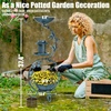 image:imageVINGLI Bird Bath with Bird Bowl Solar Bird Bath for Outside with Flower Planter PedestalBird Feeder with Solar lamp for Garden Yard Lawn Decor BlueBlue