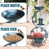 image:imageVINGLI Bird Bath with Bird Bowl Solar Bird Bath for Outside with Flower Planter PedestalBird Feeder with Solar lamp for Garden Yard Lawn Decor BlueBlue