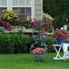 image:imageVINGLI Bird Bath with Bird Bowl Solar Bird Bath for Outside with Flower Planter PedestalBird Feeder with Solar lamp for Garden Yard Lawn Decor BlueBlue