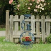 image:imageVINGLI Bird Bath with Bird Bowl Solar Bird Bath for Outside with Flower Planter PedestalBird Feeder with Solar lamp for Garden Yard Lawn Decor BlueBlue
