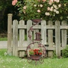image:imageVINGLI Bird Bath with Bird Bowl Solar Bird Bath for Outside with Flower Planter PedestalBird Feeder with Solar lamp for Garden Yard Lawn Decor BlueGilded Bronze
