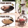 image:imageVINGLI Bird Bath with Bird Bowl Solar Bird Bath for Outside with Flower Planter PedestalBird Feeder with Solar lamp for Garden Yard Lawn Decor BlueGilded Bronze