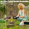 image:imageVINGLI Bird Bath with Bird Bowl Solar Bird Bath for Outside with Flower Planter PedestalBird Feeder with Solar lamp for Garden Yard Lawn Decor BlueGilded Bronze