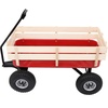 image:imageVINGLI Cargo Wagon Cart for Kids All Terrain Wagon with Wood Railing 10inch Pneumatic Turf Tires Children Garden Outdoor Red OrangeRed
