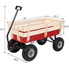 image:imageVINGLI Cargo Wagon Cart for Kids All Terrain Wagon with Wood Railing 10inch Pneumatic Turf Tires Children Garden Outdoor Red OrangeRed