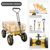 image:imageVINGLI Cargo Wagon Cart for Kids All Terrain Wagon with Wood Railing 10inch Pneumatic Turf Tires Children Garden Outdoor Red OrangeYellow