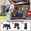 image:imageVINGLI Collapsible Wagons Carts Heavy Duty Foldable Utility Garden Grocery Shopping Cart with Big AllTerrain Beach Wheels amp Drink Holders with 220lbs Weight Capacity BlackBlue