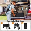 image:imageVINGLI Collapsible Wagons Carts Heavy Duty Foldable Utility Garden Grocery Shopping Cart with Big AllTerrain Beach Wheels amp Drink Holders with 220lbs Weight Capacity BlackBlack