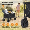 image:imageVINGLI Collapsible Wagons Carts Heavy Duty Foldable Utility Garden Grocery Shopping Cart with Big AllTerrain Beach Wheels amp Drink Holders with 220lbs Weight Capacity BlackBlack