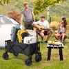 image:imageVINGLI Collapsible Wagons Carts Heavy Duty Foldable Utility Garden Grocery Shopping Cart with Big AllTerrain Beach Wheels amp Drink Holders with 220lbs Weight Capacity BlackBlack