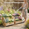 image:imageVINGLI Cute Wooden Wagon Planter Box with Storage Rustic Wheel Planter Decor for Flowers Herbs Vegetables  Patio Balcony Garden Backyard  Indoor Outdoor Bench Cart 2 Tires Natural Wood
