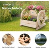 image:imageVINGLI Cute Wooden Wagon Planter Box with Storage Rustic Wheel Planter Decor for Flowers Herbs Vegetables  Patio Balcony Garden Backyard  Indoor Outdoor Bench Cart 2 Tires Natural Wood