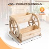 image:imageVINGLI Cute Wooden Wagon Planter Box with Storage Rustic Wheel Planter Decor for Flowers Herbs Vegetables  Patio Balcony Garden Backyard  Indoor Outdoor Bench Cart 2 Tires Natural Wood