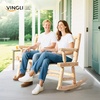 image:imageVINGLI Fir Wood Double Rocking Chair for Porch amp Garden  550lb Capacity WeatherResistant Outdoor Glider Bench with High Backrest Patio Rocker for Couples Backyard Deck RusticNatural