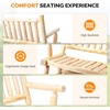 image:imageVINGLI Fir Wood Double Rocking Chair for Porch amp Garden  550lb Capacity WeatherResistant Outdoor Glider Bench with High Backrest Patio Rocker for Couples Backyard Deck RusticNatural