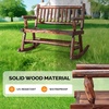 image:imageVINGLI Fir Wood Double Rocking Chair for Porch amp Garden  550lb Capacity WeatherResistant Outdoor Glider Bench with High Backrest Patio Rocker for Couples Backyard Deck RusticRustic