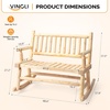 image:imageVINGLI Fir Wood Double Rocking Chair for Porch amp Garden  550lb Capacity WeatherResistant Outdoor Glider Bench with High Backrest Patio Rocker for Couples Backyard Deck RusticNatural