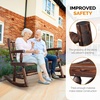 image:imageVINGLI Fir Wood Double Rocking Chair for Porch amp Garden  550lb Capacity WeatherResistant Outdoor Glider Bench with High Backrest Patio Rocker for Couples Backyard Deck RusticRustic