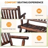 image:imageVINGLI Fir Wood Double Rocking Chair for Porch amp Garden  550lb Capacity WeatherResistant Outdoor Glider Bench with High Backrest Patio Rocker for Couples Backyard Deck RusticRustic