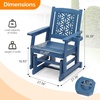 image:imageVINGLI Fir Wood Outdoor Glider with Floral Backrest Wooden Patio Gliding Bench with Cup Holders Smooth Rocking Chair for Garden Yard amp Porch Blue 4FTBlue